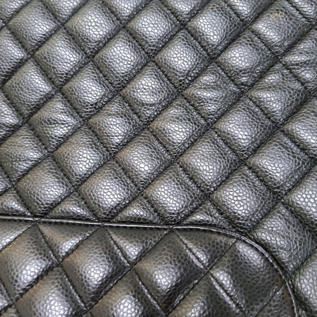 Chanel 2014 Paris-Edinburgh Flap Tote Bag Black Caviar Leather