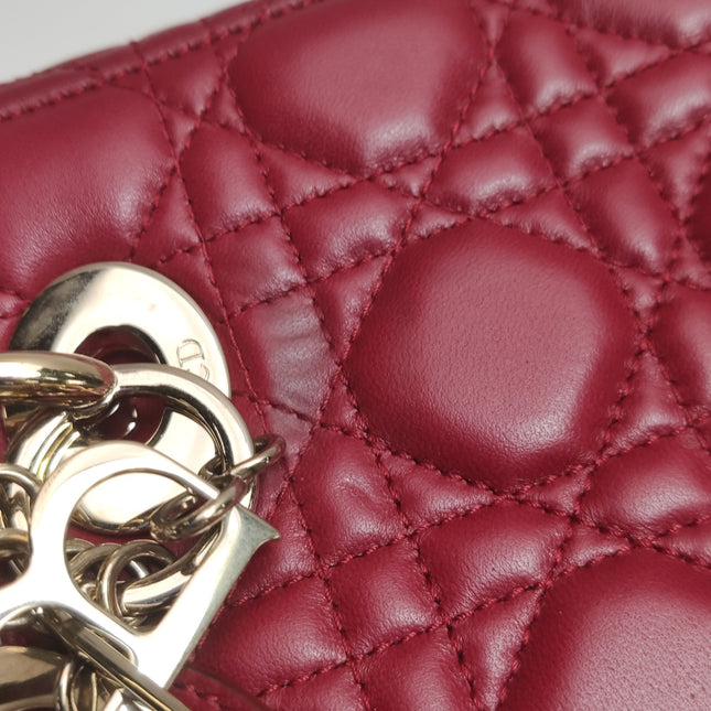 Lady Dior Small My Abcdior Burgundy Lambskin Cannage Leather Gold Hardware 2017