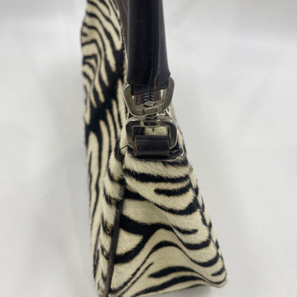 Prada Zebra Print Ponyhair Calfskin Leather Shoulder Bag