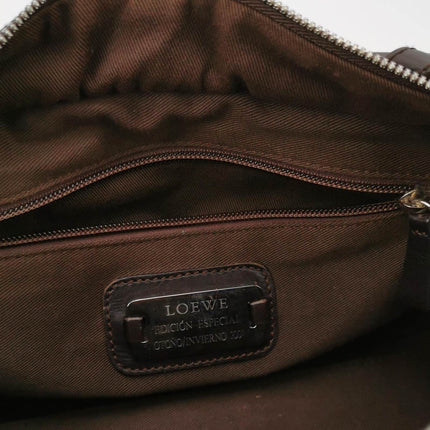 Loewe Amazona 29 in Brown Intrecciato Woven Calfskin Leather Handbag