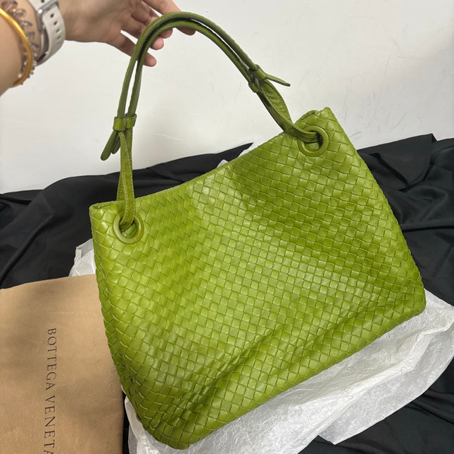 Bottega Veneta Garda Avocado Green Intrecciato Nappa Leather Large 33cm-Luxbags