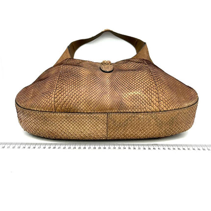 Gucci Jackie Brown Python Leather Gold Hardware