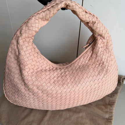 Bottega Veneta Veneta Hobo Intrecciato Light Almond Pink Intrecciato Leather Bag 48cm