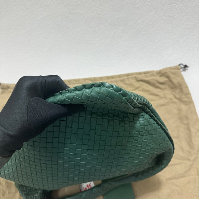 Bottega Veneta Veneta Hobo Medium Dark Green 45cm Lambskin Leather