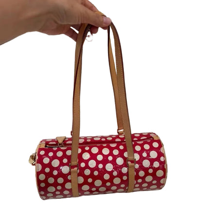 Louis Vuitton x Kusama Papillon 28 Red Polka Dots Patent Leather Handbag