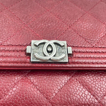 Sold Chanel Wallet on Chain Boy Half Flap Red Caviar Leather