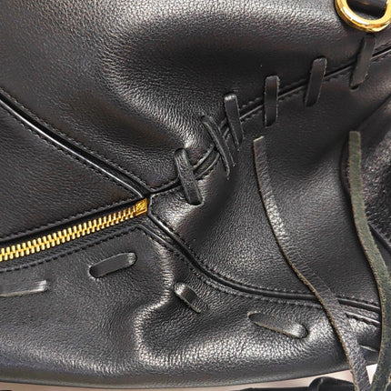 Loewe Puzzle Medium Cuir Lisse Noir Logo Blanc 2016