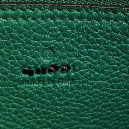 Gucci Jackie 1961 Green Grained Leather Bag Small with Adjustable Strap