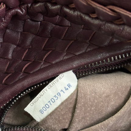 Bottega Veneta Veneta Hobo Burgundy Wine Intreciatto Leather Bag Large 48cm