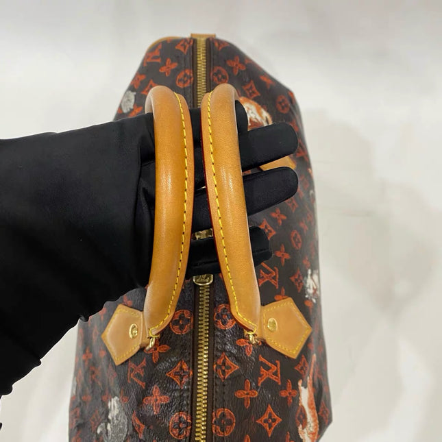 Louis Vuitton Speedy 30 Bandouliere Limited Edition Grace Coddington Catogram Brown