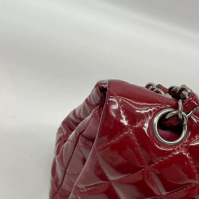 Chanel Classic Flap Medium 2011 Red Patent Leather Silver Hardware