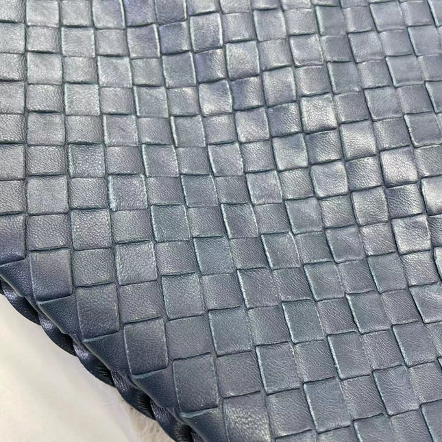Sold Bottega Veneta Veneta Hobo Medium Navy Intrecciato Leather Bag