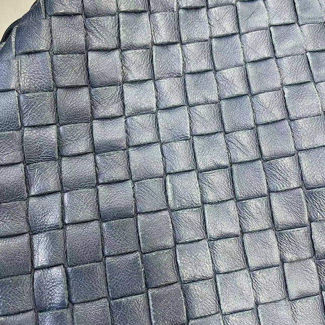 Sold Bottega Veneta Veneta Hobo Medium Navy Intrecciato Leather Bag