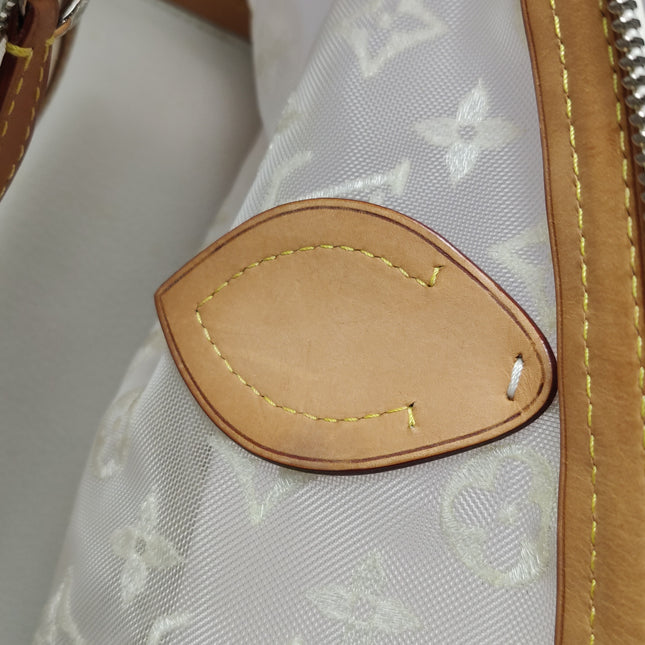 Louis Vuitton Lockit White Mesh Monogram and Leather Handbag