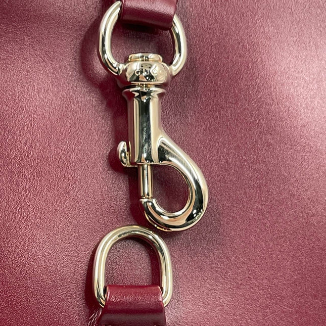 Gucci Jackie 1961 Small Ancora Red Burgundy Leather Shoulder Bag Clasp S24