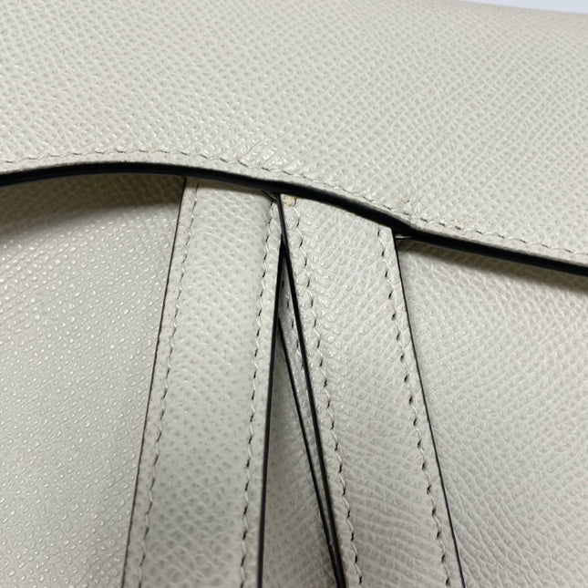 Sold Dior Saddle Medium 2020 Grained Leather Handbag White