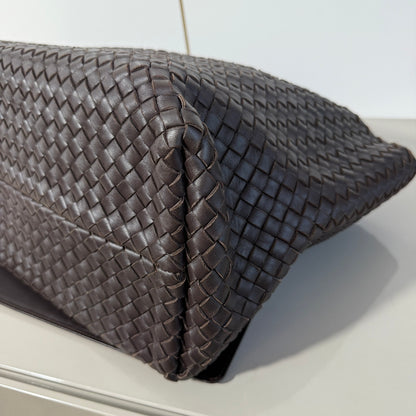 Bottega Veneta Cabat Tote Intreccio Leather Dark Chocolate Brown 40cm