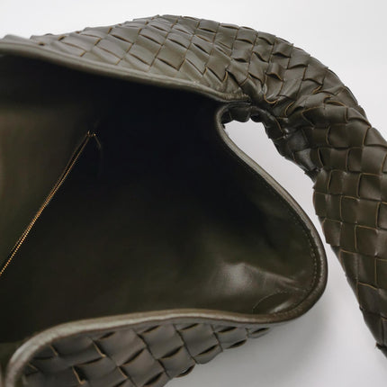 Bottega Veneta Hop Large Leather Dark Olive Green Hobo Bag