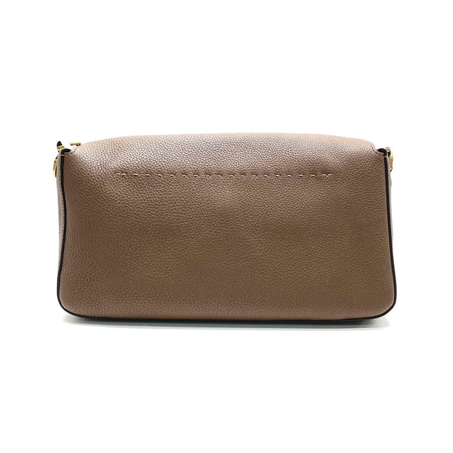 Fendi Baguette Selleria Calfskin Leather Crossbody Bag Large Brown