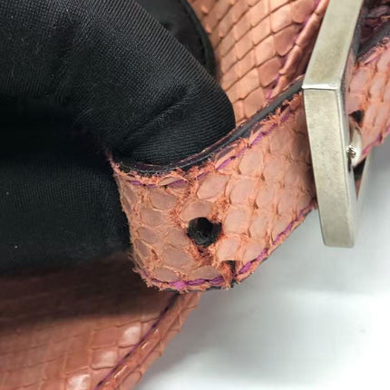 FENDI Baguette Vintage Purple Python-skin Leather Shoulder Bag