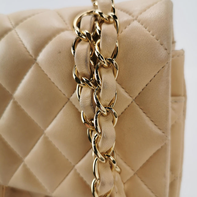 Chanel Classic Flap Medium Beige Lambskin Leather with Gold HW, 2009