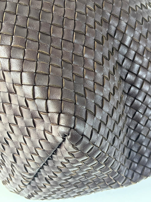 Bottega Veneta Cabat Tote Intreccio Leather Dark Chocolate Brown 40cm