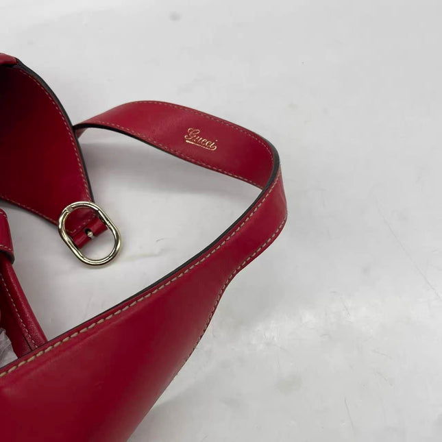 Gucci Jackie Vintage Bouvier Hobo Red Leather with Web Accent