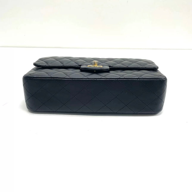 Chanel Classic Flap Medium 2015 Black Lambskin Leather Gold Hardware