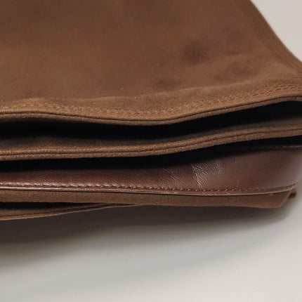 Loewe Flamenco Medium Brown Suede Leather Shoulder Bag 28cm