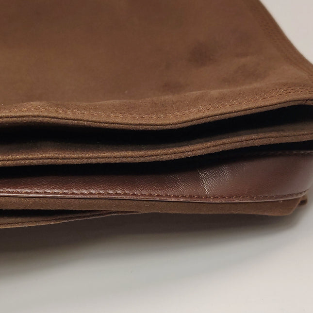 Loewe Flamenco Medium Brown Suede Leather Shoulder Bag 28cm