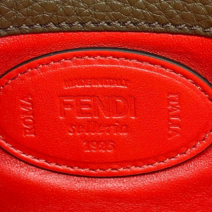 Fendi Baguette Selleria Calfskin Leather Crossbody Bag Large Brown