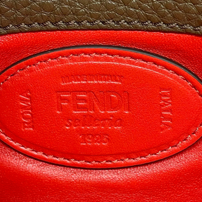 Fendi Baguette Selleria Calfskin Leather Crossbody Bag Large Brown