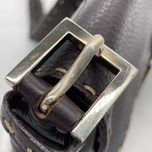 Fendi Baguette Selleria Calfskin Leather Brown Shoulder Bag