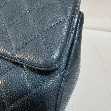 Chanel Classic Flap Rectangular Mini Navy Caviar Leather Silver Hardware 2015-16