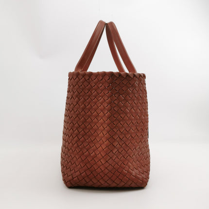 Bottega Veneta Cabat Large Intreccio Leather Tote Bag Brick Red 41cm