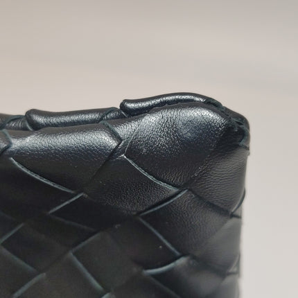 Bottega Veneta Dustbag Black Intrecciato Leather Shoulder Bag