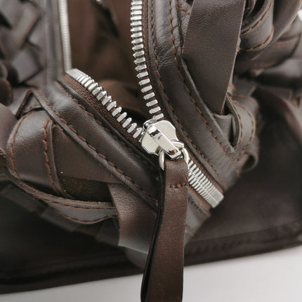 Loewe Amazona 44 in Brown Intrecciato Woven Calfskin Leather Travel Bag