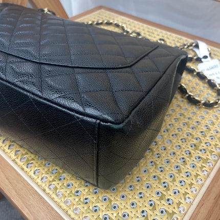 Chanel Classic Flap Maxi 2011 Black Caviar Leather Double Flap with Gold Hardware