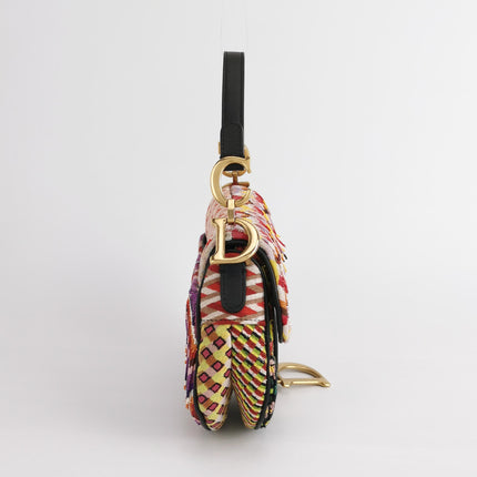 Dior Saddle Mini Multicolor Beaded Tassel Shoulder Bag 2018