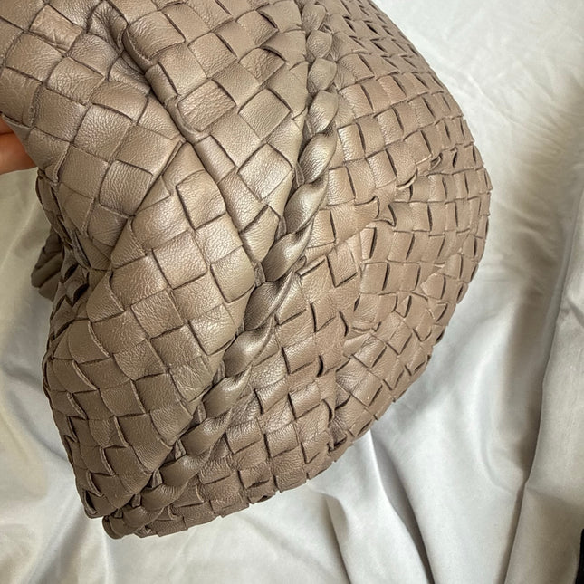 Bottega Veneta Belly Hobo Intreccio Leather Grey Large 50cm