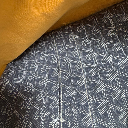 Goyard Ambassade Document Case Small 35cm Handbag Grey Canvas Leather Silver Hardware