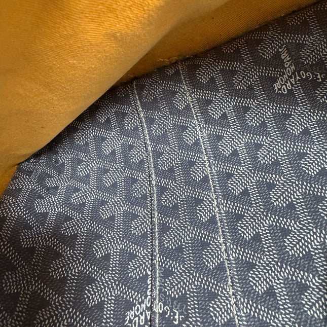 Goyard Ambassade Document Case Small 35cm Handbag Grey Canvas Leather Silver Hardware