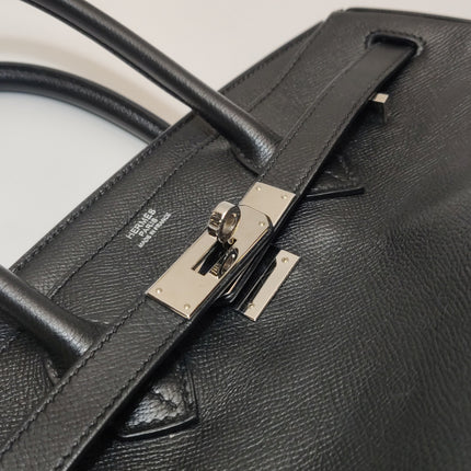 Hermes Birkin 30 Black Epsom Leather Palladium Hardware 2012