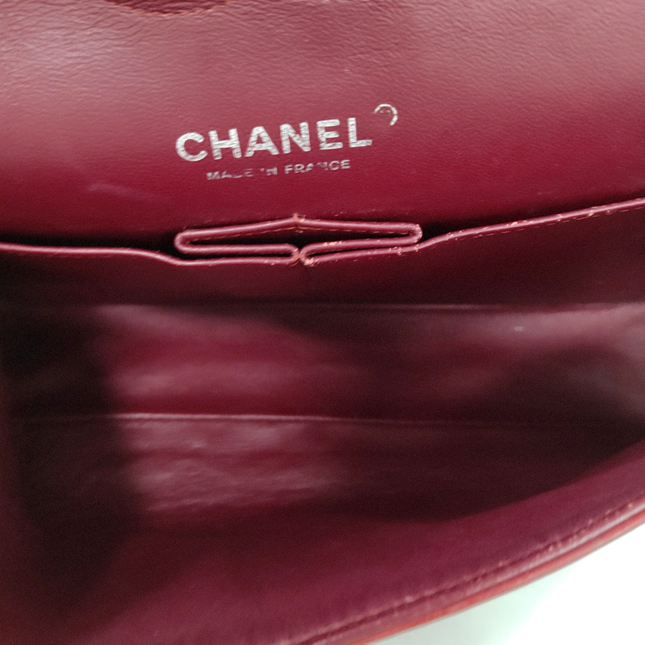Chanel Classic Flap Medium Burgundy Patent Leather Silver HW, 2010-2011