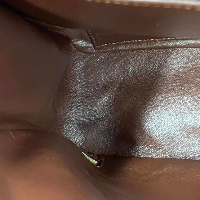 Chanel Classic Flap Maxi Chocolate Brown Lambskin Leather Single Flap Silver Hardware