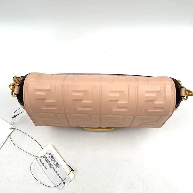 Fendi Baguette Lambskin Leather Crossbody Bag Medium Pink
