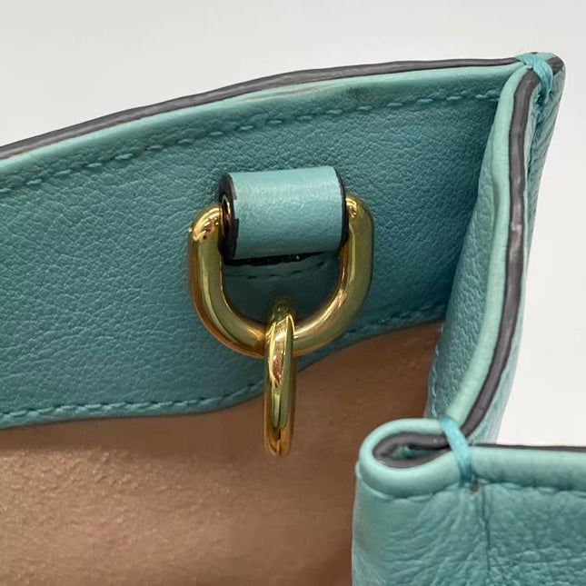 Gucci Diana Mini Blue Leather Bag Bamboo Handle with Strap