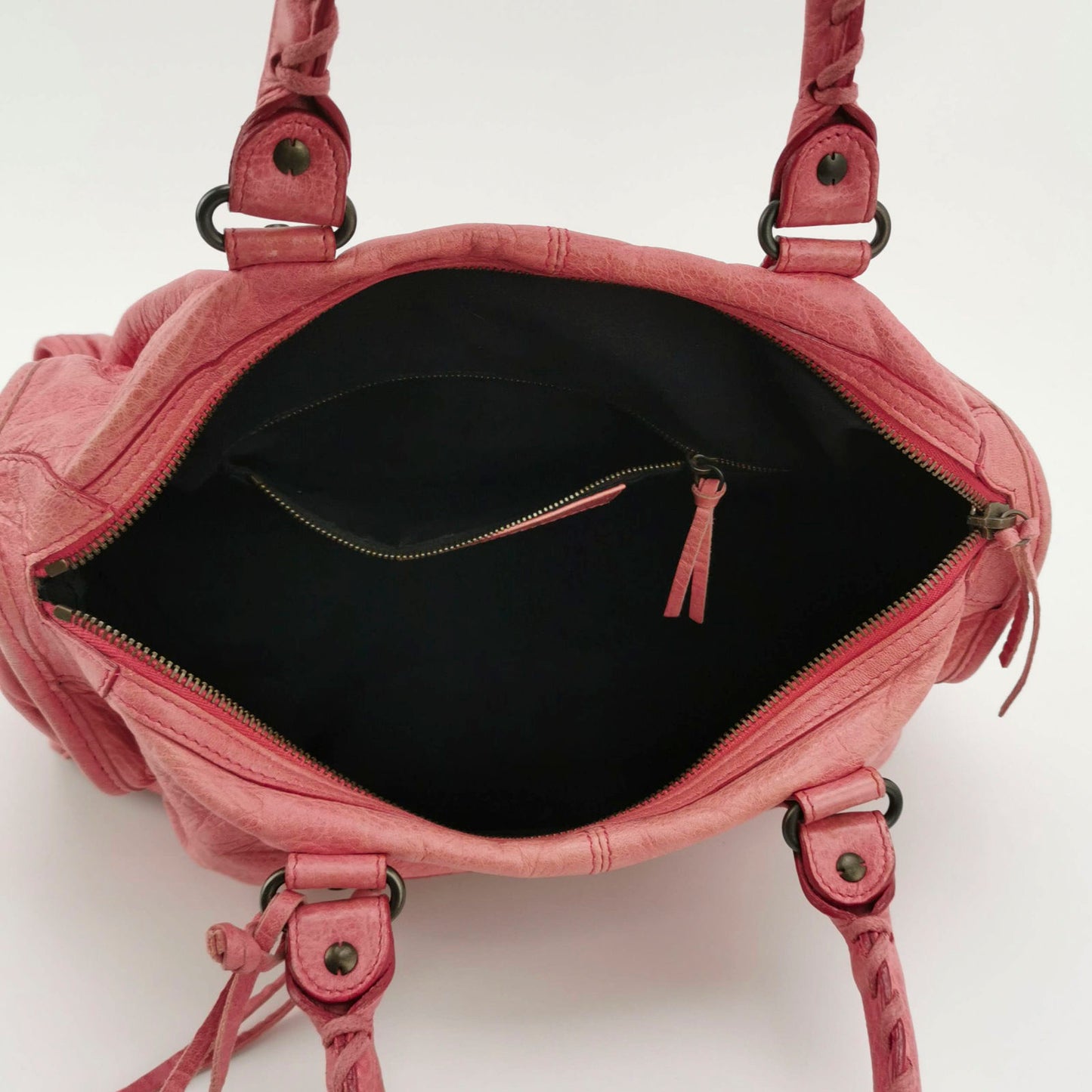 Balenciaga City Bag Pink with Black hardware Large Crossbody Bag