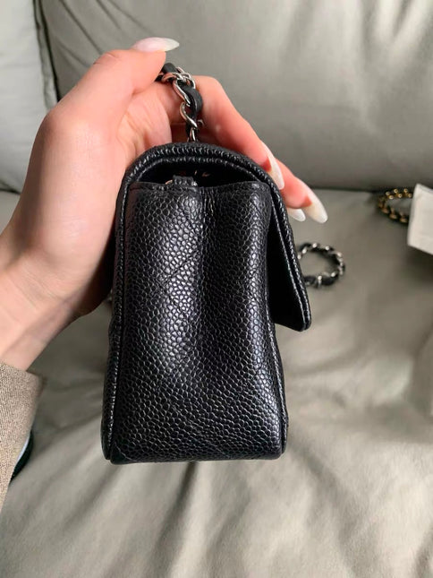 Chanel Classic Flap Mini Black Caviar Silver Hardware 2017-18