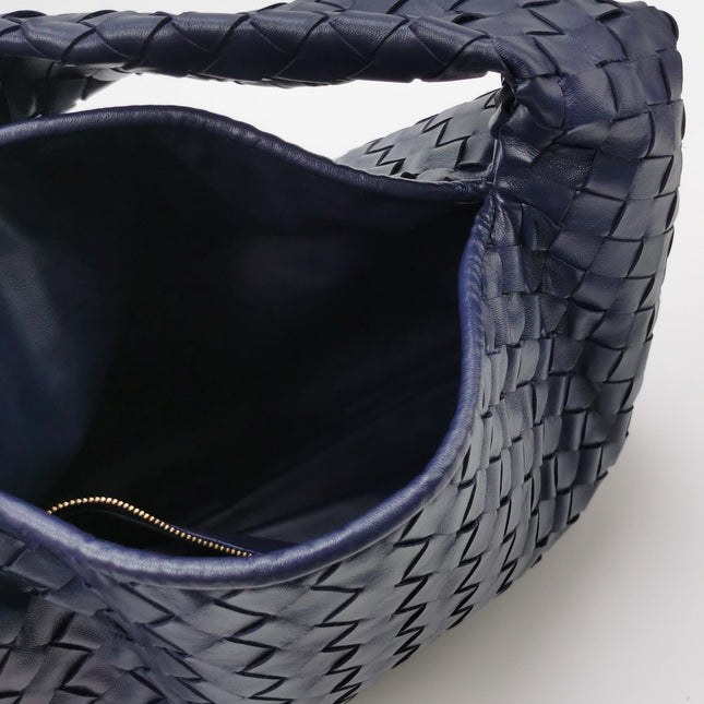 Bottega Veneta Hop Hobo Medium Leather Navy 46cm